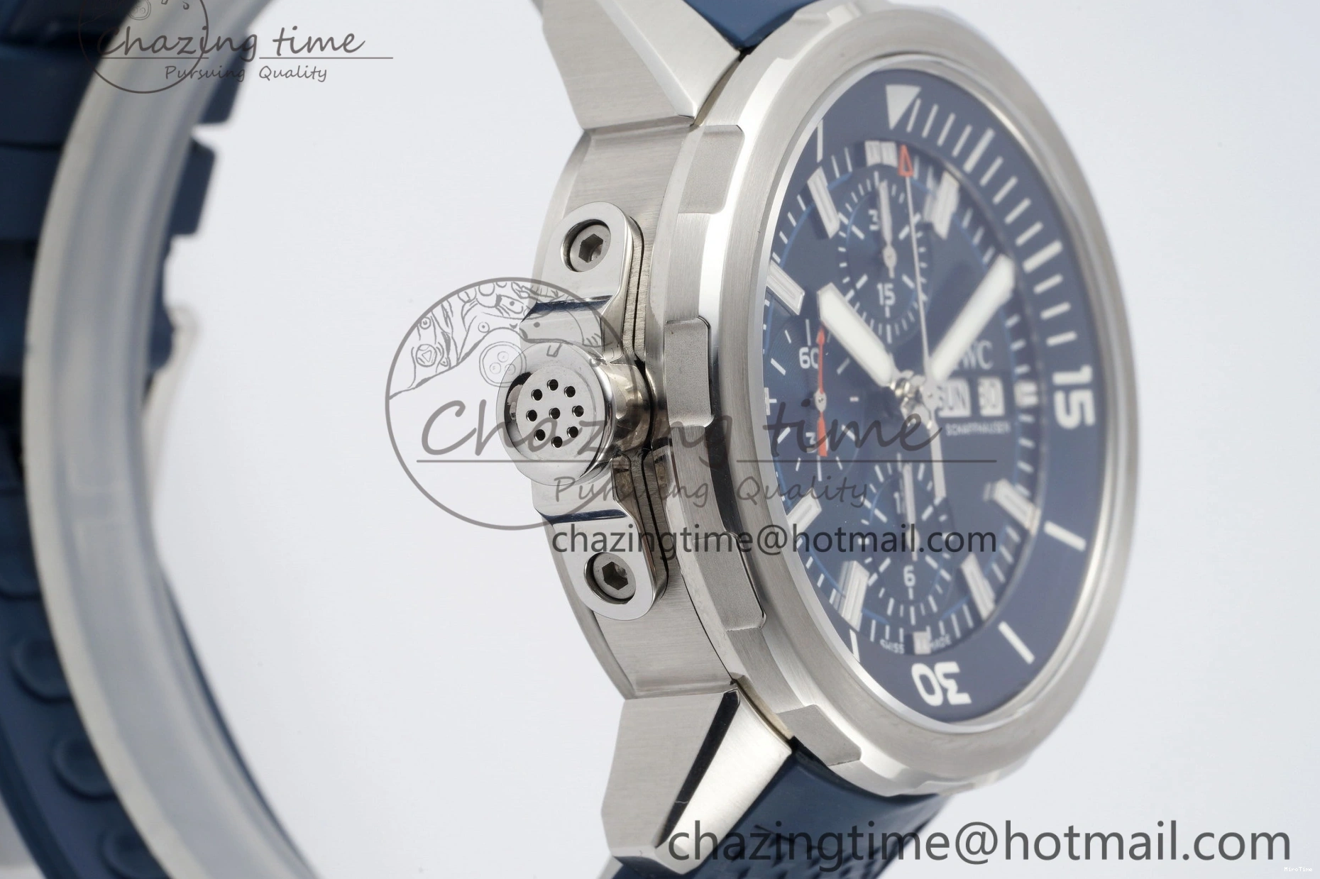 MIROTIME 0416 Attractive Aquatimer Chrono SS RSF 1:1 Best Edition Blue Dial on Blue Rubber Strap A 7056